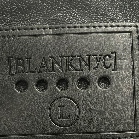 Blank NYC Black Leather Moto Jacket Asymmetrical Zipper - Picture 3 of 14